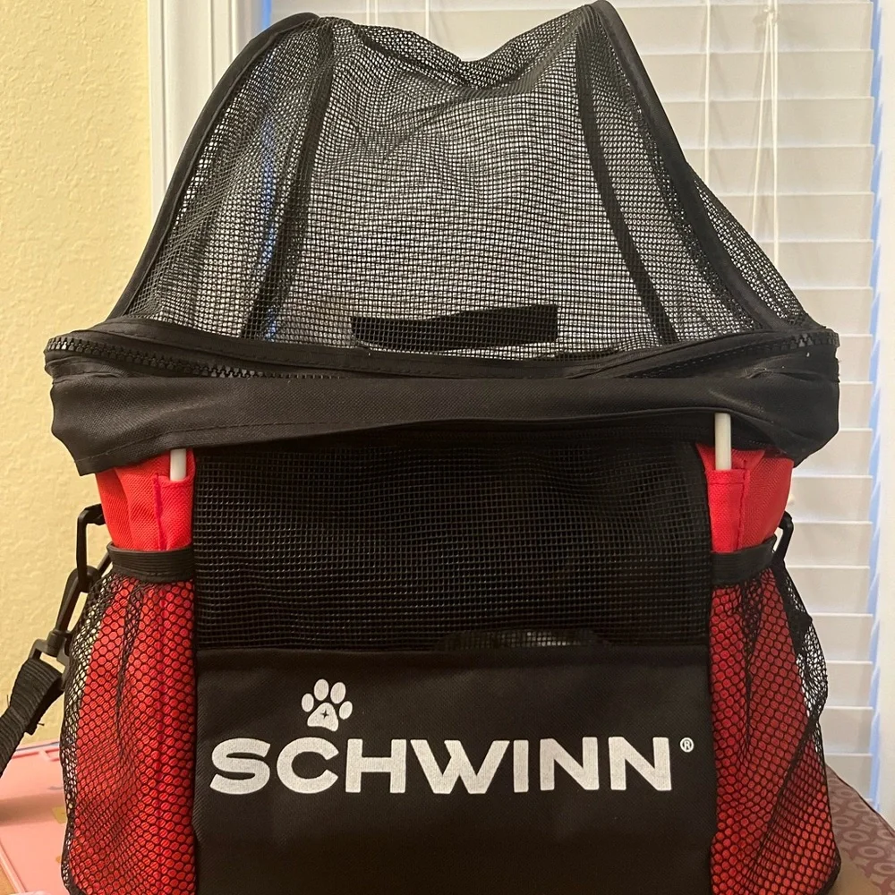 Schwinn Black and Red Mesh Pet Backpack